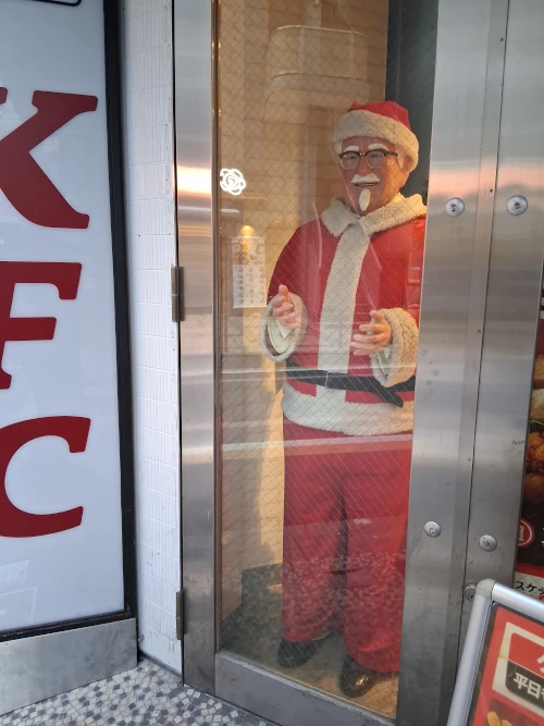 KFC Colonel in Santa outfit