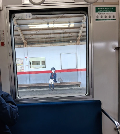 Anime girl waiting in a station