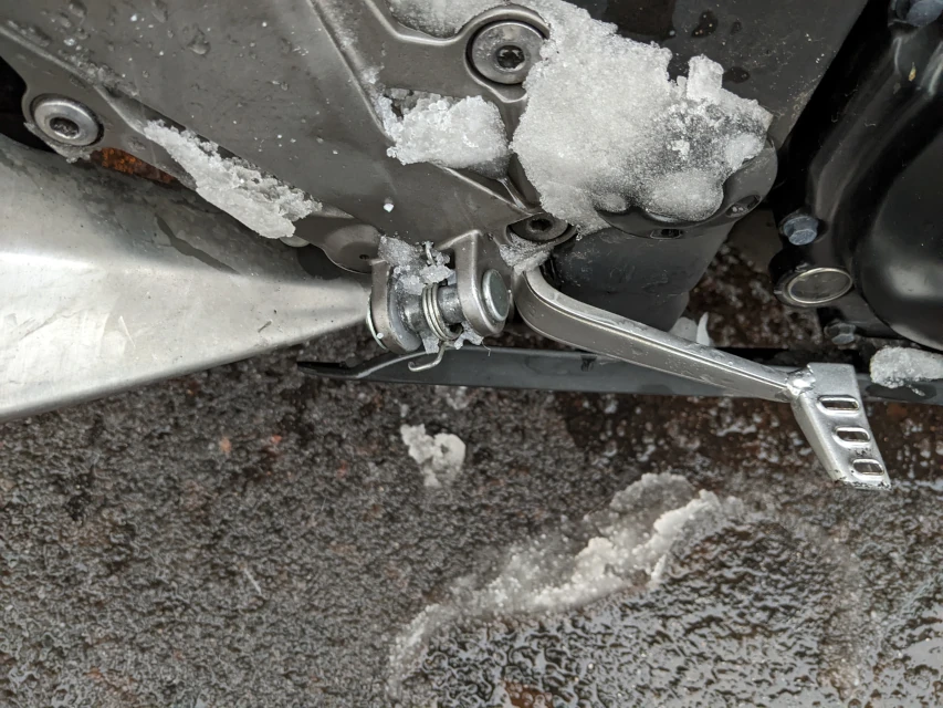 no foot peg, ninja 300 accident at arizona