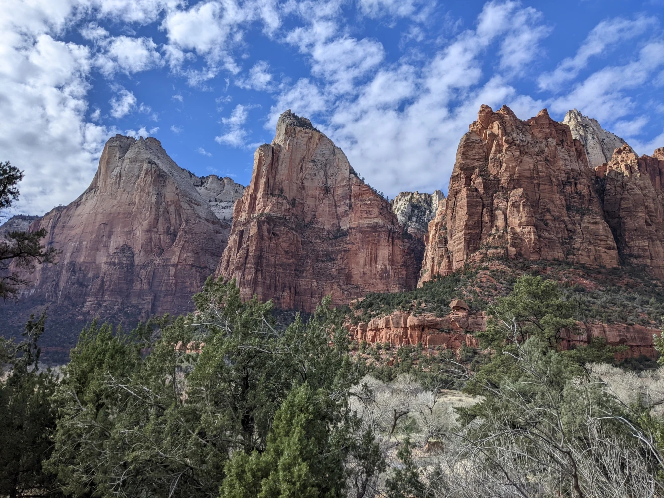 three patriarchs at zion national park