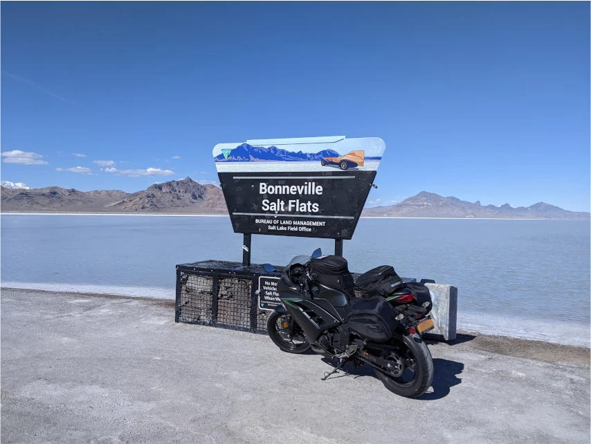 ninja 300 at bonneville salt flat