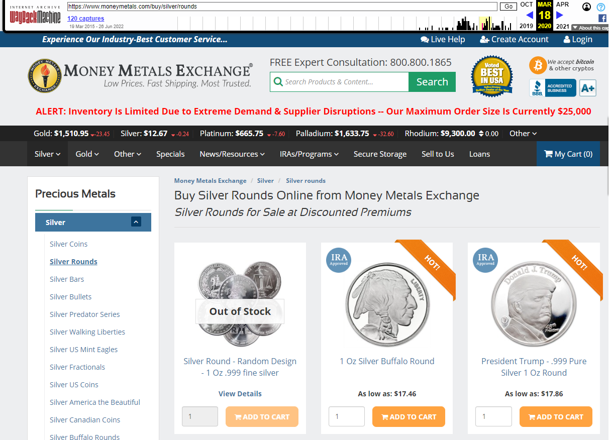 Money Metals Silver history